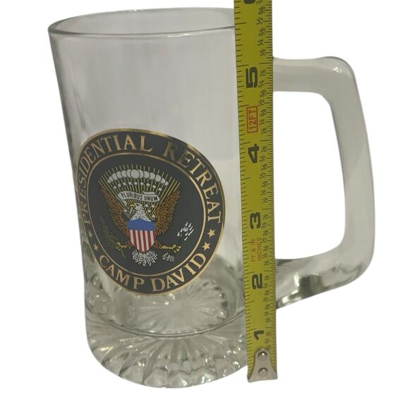 Camp David 15oz Glass Mug Navy Gold Seal Presidential Barware USA Vintage - Picture 7 of 11